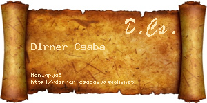 Dirner Csaba névjegykártya
