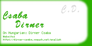 csaba dirner business card